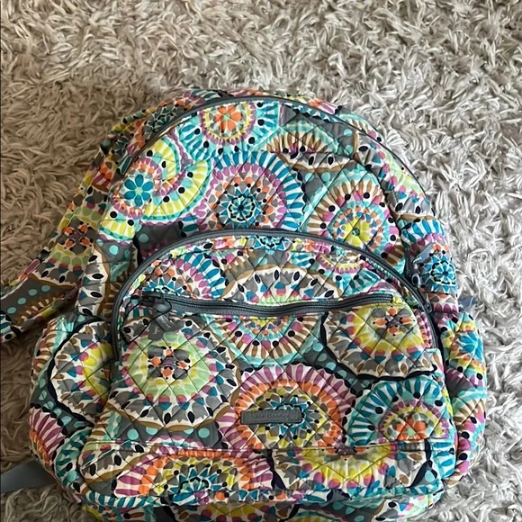 Vera Bradley Turquoise and Beige Patterned Backpack $_12.JPG?set_id=880000500F main image 3